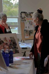 Dereel-Walking-Group-stall-with-Lorraine-and-Clio