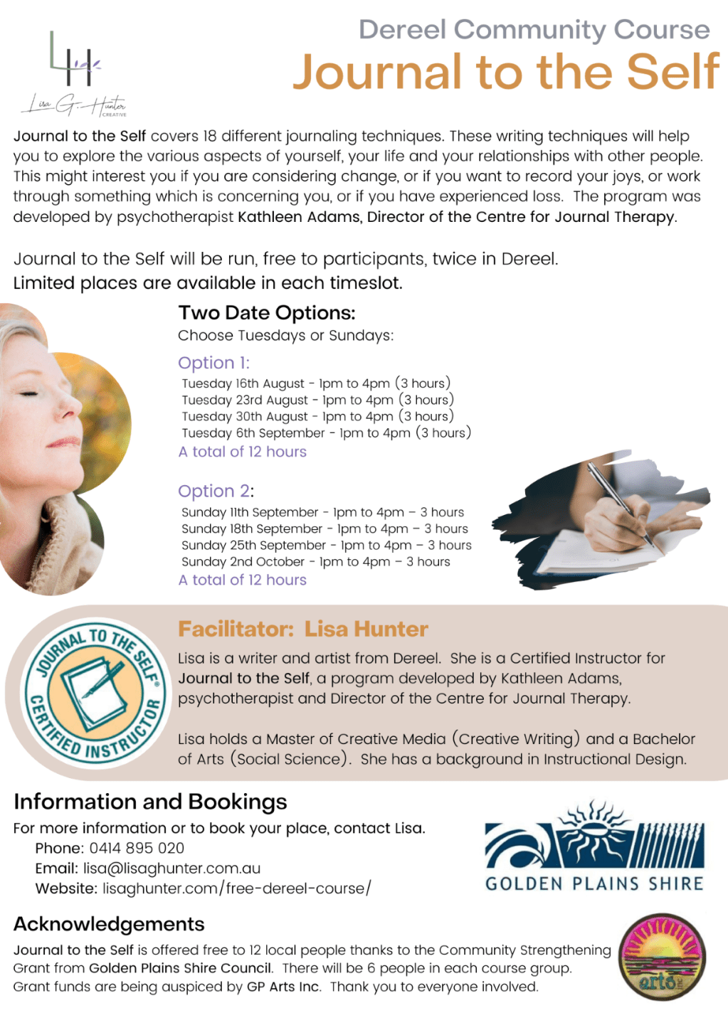 ‘Journal to the Self’ program in&nbsp;Dereel